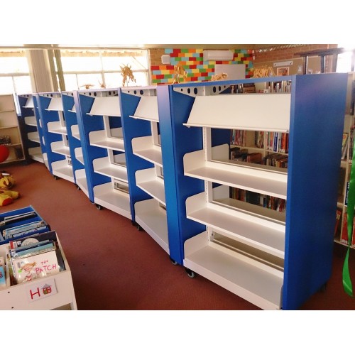 Eclipse® Classic Steel Library Shelving Single Bay/Double Sided Mobile Unit - EDSM16I