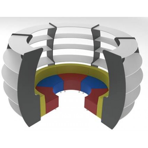 Eclipse Modulo Seating with Eclipse Reading Hub Bookshelves - ERH1