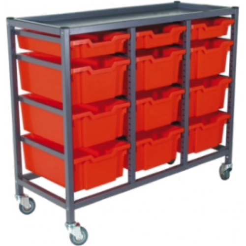 Eclipse® Steel Gratnells Tray Trolley - 3 Bay - ESTTC3